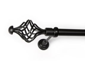 Чорний матовий Карниз для штор металевий, однорядний 25 мм Арезо (комплект) 160 див.