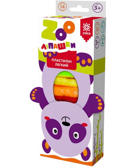 Пластилін легкий ZOOлипашки "Панда" ZIRKA 140214 (14 різнокольорових стиків по 6 г)