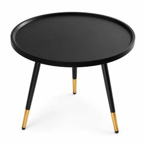 Круглый кофейный столик YM173 черный с золотистыми ножками