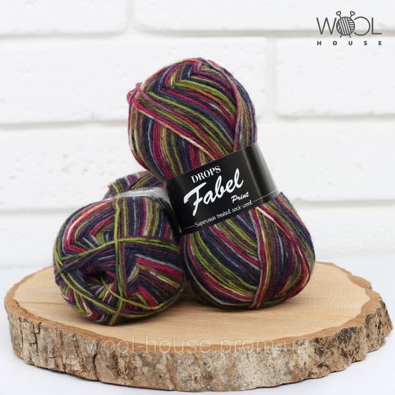 Шкарпеткова пряжа Drops Fabel - Print, 901 candy