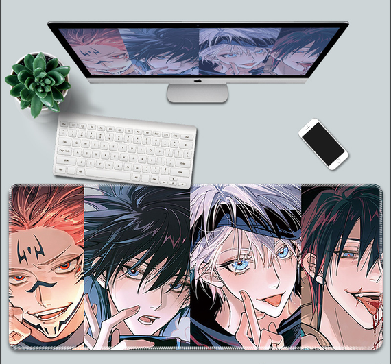 Игровая поверхность для мышки с Аниме принтом "Магическая битва/Jujutsu Kaisen" Сатору Годжо 800*300*3 мм 0317