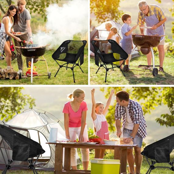 Складной кемпинговый стул 2 шт до 130кг кресло туристическое со спинкой легкое портативное для рыбалки походов | Зображення 6