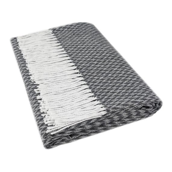 Плед бавовняний LINDA сірий Love You 140 x 200 см | Зображення 2