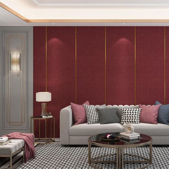 Лляні теплі шпалери на самоклейці 2800х650х2мм Бардо меланж (D) SW-00001492 | Зображення 5