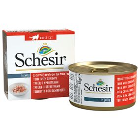 Корм Schesir Tuna with Shrimps Can влажный с тунцом и креветками 85 гр