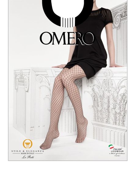 Колготки в сіточку Omero Maxi rete, Italy, чорні, розміри SM, ML
