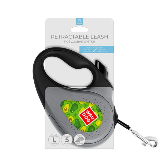 Рулетка для собак Waudog R-Leash L з малюнком "Авокадо", стрічка, 5 м | Зображення 2