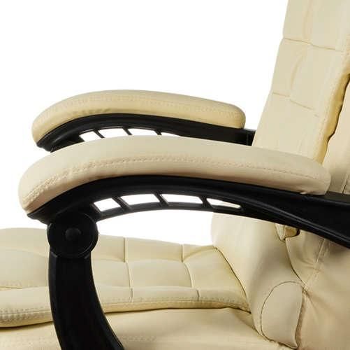 Бежевое поворотное кресло с выдвижной подножкой и функцией лежания | Зображення 9
