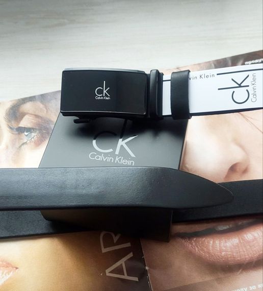 Мужской кожаный подарочный набор Calvin Klein ремень и кошелек черный | Зображення 1