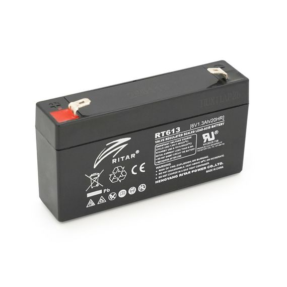 Акумуляторна батарея AGM RITAR RT613, Black Case, 6V 1.3Ah ( 97х24х 52 (58) )