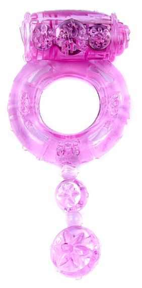 Эрекционное вибро кольцо BOSS Vibrating Cock Ring with balls Pink, BS6700043 sexstyle