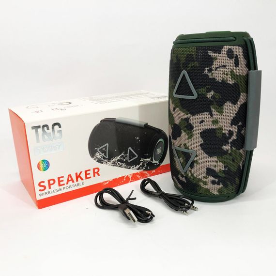 Bluetooth-колонка TG657 с RGB подсветкой 1500 mAh, Громкая блютуз колонка. Цвет: камуфляж | Зображення 1