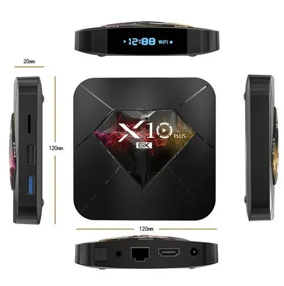 Смарт приставка Медиаплеер стационарный Android TV Box XPRO X10 PLUS 4/64 Gb Android 9 (X10 PLUS) | Зображення 2