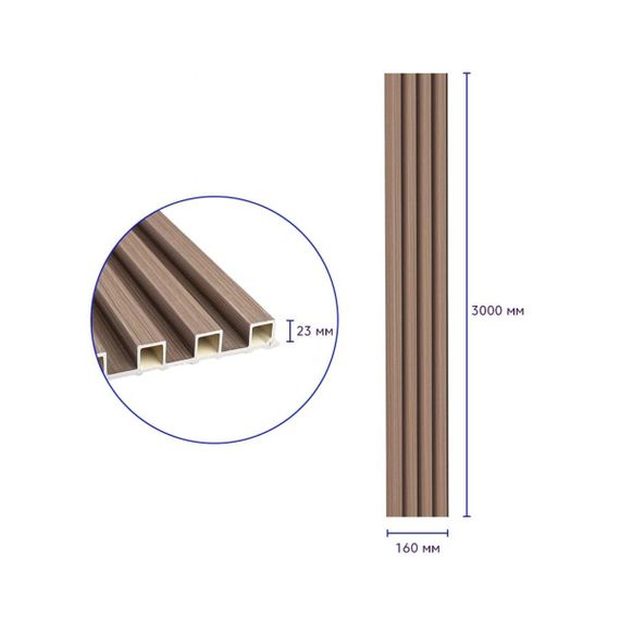 Декоративна стінова рейка 3000*160*23мм (D) SW-00001853 | Зображення 2