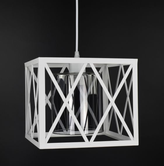 Люстра підвісна LOFT на 1 лампочку 27085 Білий 30-90х25х36 см. | Зображення 1