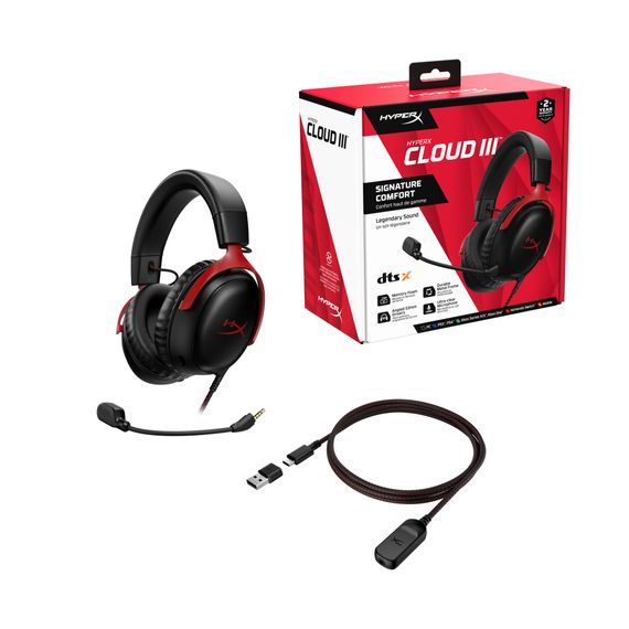 Навушники HyperX Cloud III Black-Red (727A9AA) | Зображення 7