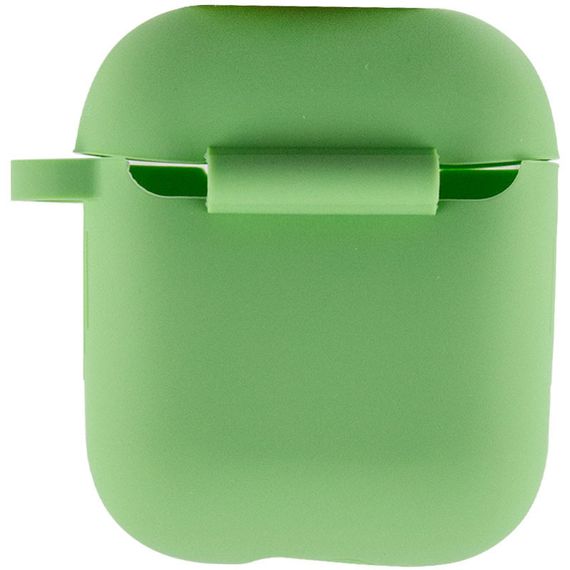 Силіконовий футляр New з карабіном для навушників Airpods 1/2 М'ятний/Mint | Зображення 2
