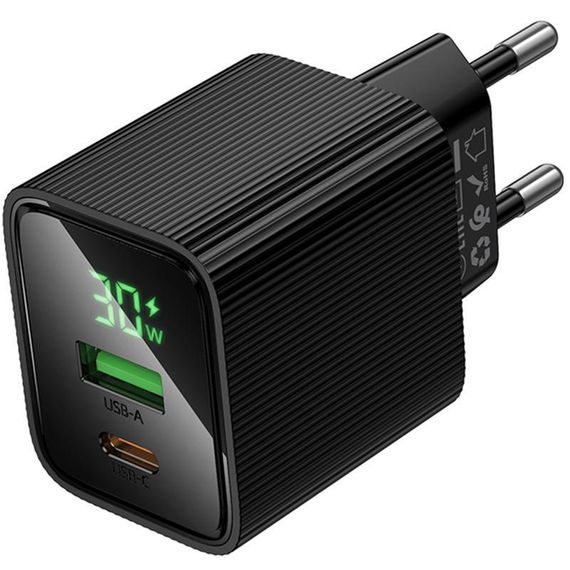 МЗП Hoco CS84A Excellent with digital display PD30W+QC3.0 (1USB-A/1C) Black | Зображення 3