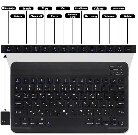 Беспроводной комплект Primo NB01 Bluetooth клавиатура и мышка - Black | Зображення 3