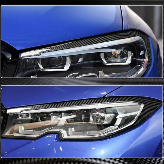 Вії на фари (2018-2022, Карбон) для BMW 3 серія G20/21 2018- рр | Зображення 4