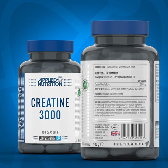 Креатин моногідрат Applied Nutrition Creatine Monohydrate 120 Caps | Зображення 1