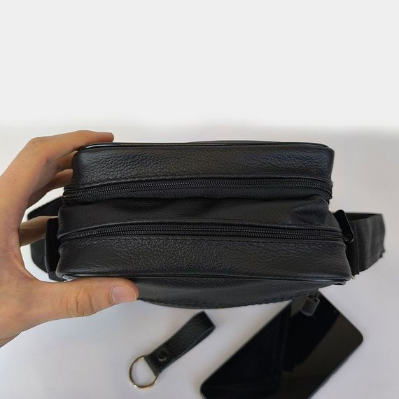 Стильна чоловіча шкіряна сумка через плече – преміальна якість та місткість, велика чоловіча сумка | Зображення 4