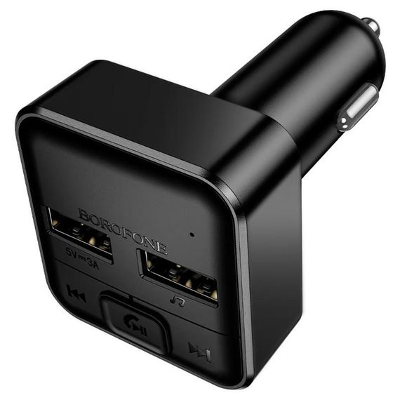 АЗУ FM модулятор Borofone BC63 Selecto QC3.0 (2USB-A) Black | Зображення 2
