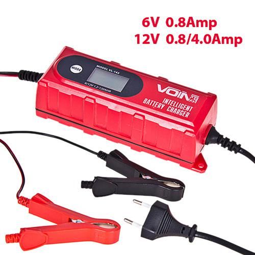 Зарядний пристрій VOIN VL-144 6&12V/0.8-4.0A/3-120AHR/LCD/Iмпульсний | Зображення 8