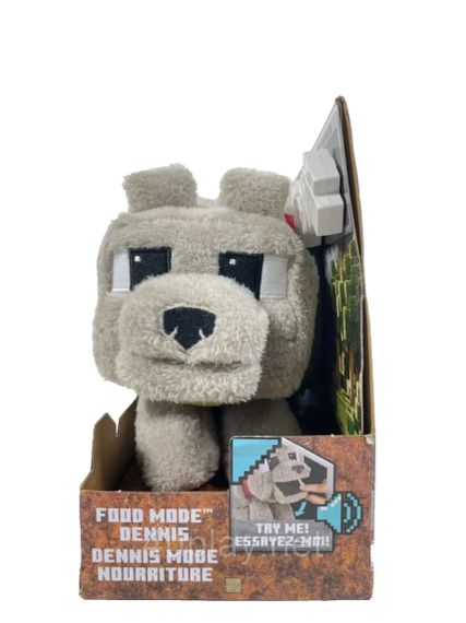 Мягкая интерактивная игрушка Волк Деннис из фильма Майнкрафт Оригинал Mattel Minecraft Dennis The Wolf | Зображення 3