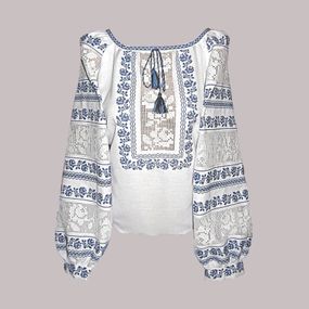 Рубашка Украинская вышиванка 20205303 цвет белый размер S/M