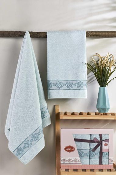 Набор махровых полотенец Marla Bellanita 2 шт: 50х90 см, 70х140 см Мятный