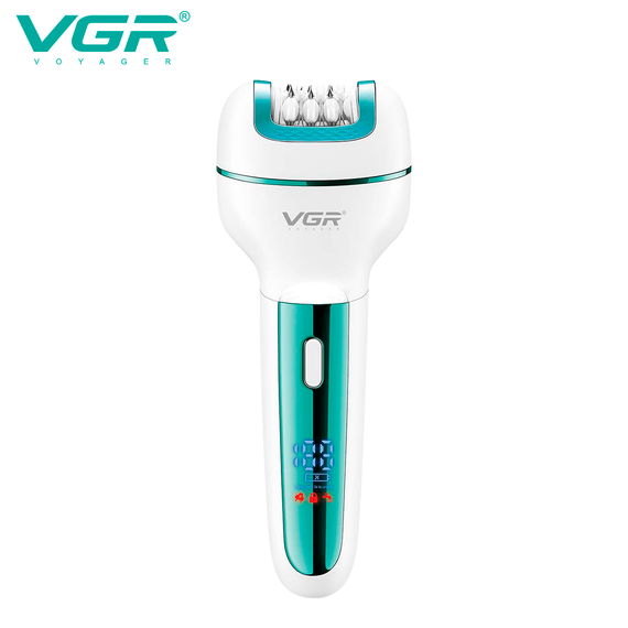Эпилятор VGR 3 в 1 V-732, 3 насадки, LED дисплей, зеленый | Зображення 4