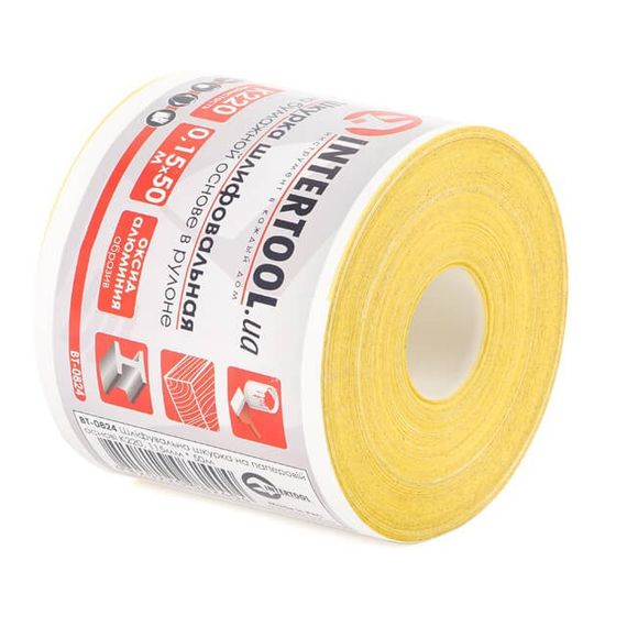 Шліфувальна шкурка на паперовій основі К220, 115мм * 50м INTERTOOL BT-0824 | Зображення 1