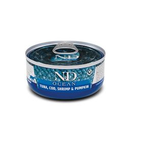 Вологий корм з тунцем, тріскою та креветками для котів Farmina N&D Ocean Tuna, Cod, Shrimp & Pumpkin, 70 гр