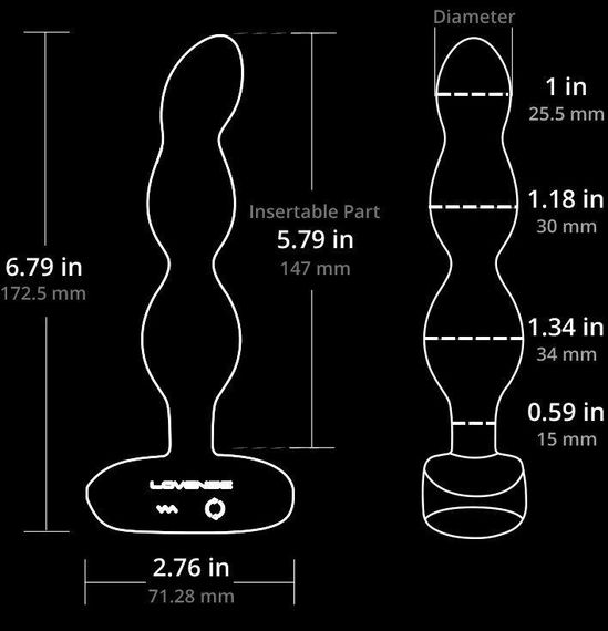 Анальные смарт-бусы с вибрацией и вращением Lovense Ridge, унисекс sexstyle | Зображення 4