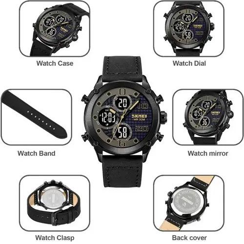 Годинник наручний чоловічий SKMEI 1975LBKBK, оригінальний чоловічий годинник, годинник кварцовий чоловічий | Зображення 2