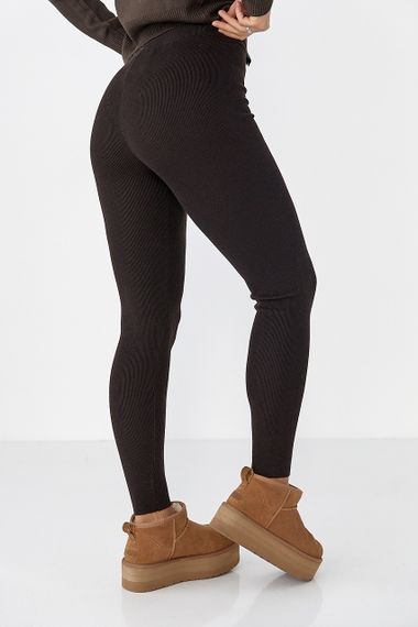 Жіночі трикотажні лосини - коричневий цвет, ONE SIZE (є розміри) | Зображення 1