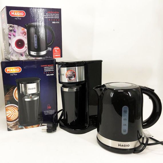 Набір дизайнерської лінійки Magio: Електрочайник Magio MG-111 + Кавоварка SM-264 Magio MG-449 | Зображення 6
