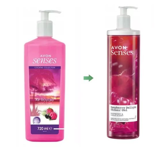 Гель для душа 720 мл Senses Avon "Кир Рояль" с ароматом малины и черной смородины