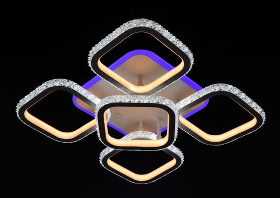 Люстра світлодіодна стельова LED світильник для квартири на стелю лед 26321 Білий 12х42х42 см. | Зображення 9