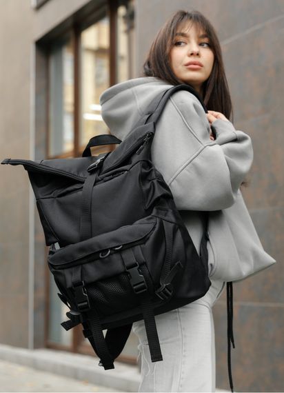 Жіночий рюкзак Sambag RollTop DOUBLE чорний 41 х 27 х 18 см (24330065) | Зображення 8
