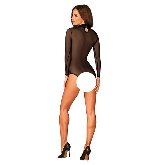 Боди Obsessive B136 из полупрозрачной ткани, черный, XS/S sexstyle | Зображення 3
