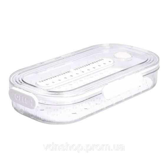 Контейнер для еды пластиковый 32.5х17.5х6 см пищевой контейнер с индикатором даты 1 л Белый HP-27-7