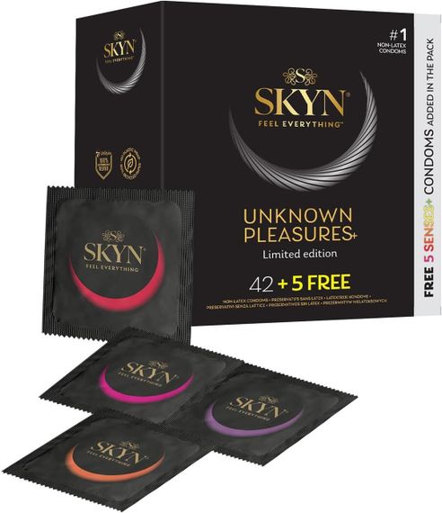 Безлатексні преміум-презервативи SKYN Unknown Pleasures 42+5 шт FREE, 6 різних видів Sex Aura