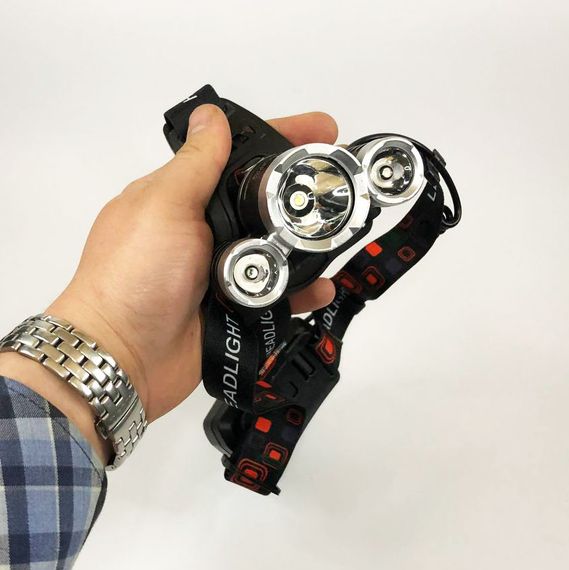 Наголовный фонарь, Аккумуляторный фонарь на голову с зарядным устройством, Водонепроницаемый фонарик RT-80 | Зображення 7