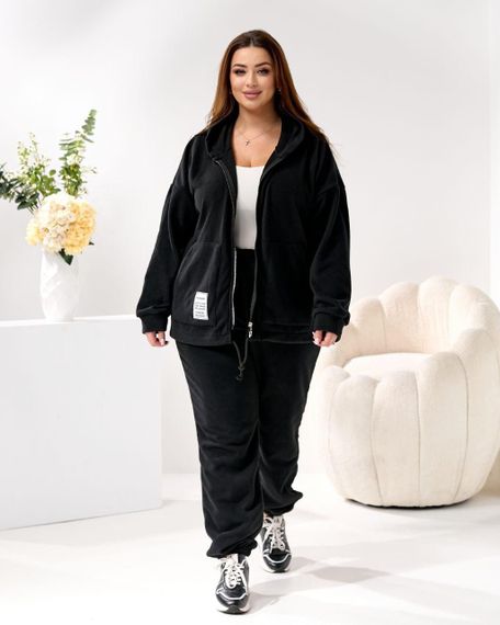 Жіночий теплий костюм Sofia Двосторонній фліс LI-6539 Чорний, 58–60 | Зображення 1