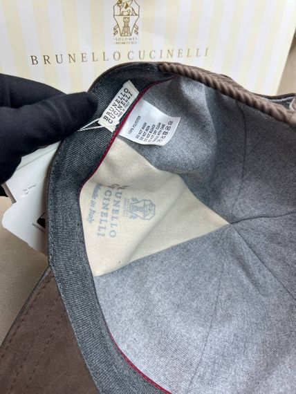 Кепка Brunello Cucinelli коричнева велюрова gu612 | Зображення 4