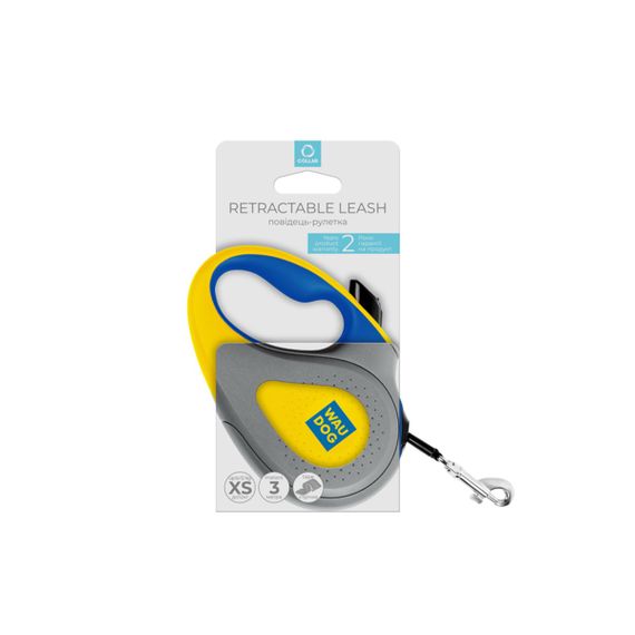 Рулетка для собак Waudog R-Leash XS с рисунком "Colors Of Freedom", лента, 3 м | Зображення 1