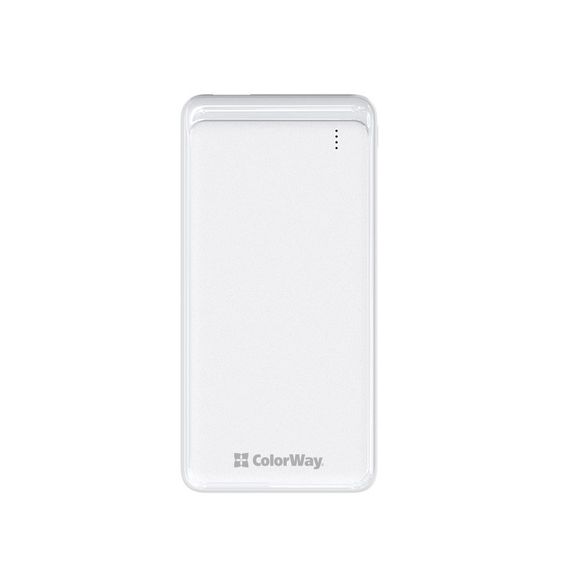 Павербанк 10000 mAh ColorWay CW-PB100LPF2WT slim білий