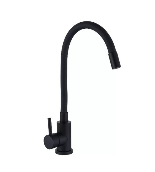 Змішувач для кухні WEZER з гнучким виливом EKO4E-01-BLACK